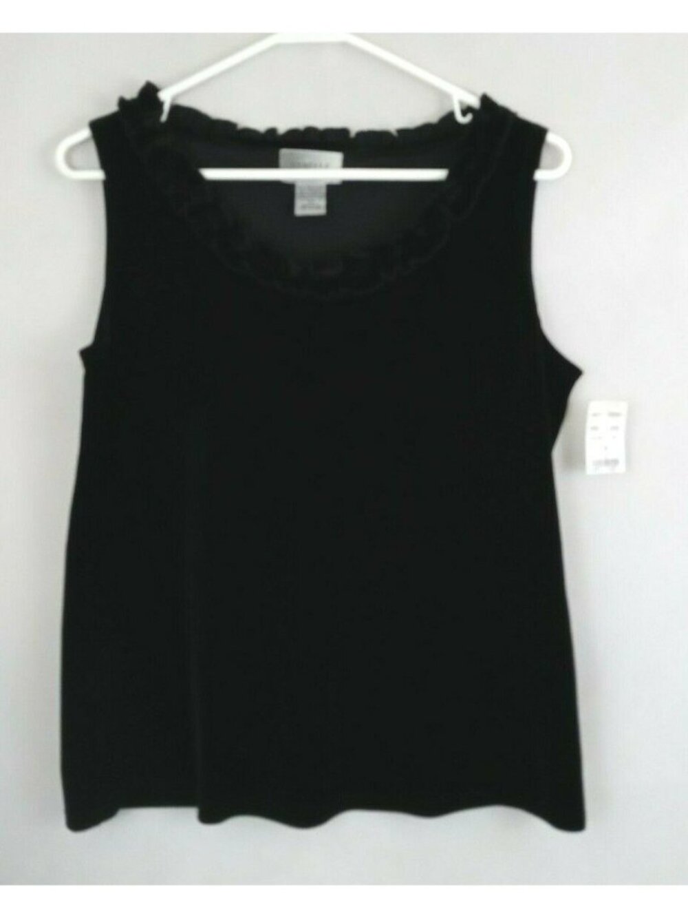 NWT Sybelle Petite Women's Sleeveless Black Velvet Blouse Size PM